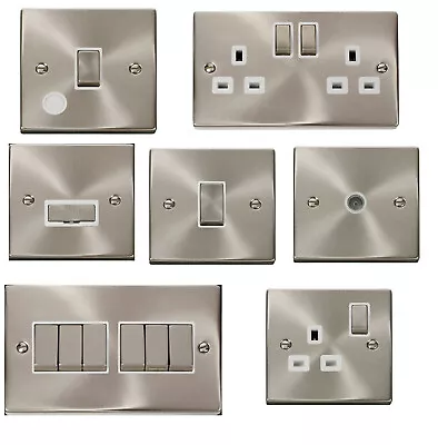 £8.25 • Buy Click Deco Victorian Satin Chrome Various Sockets & Switches White Insert