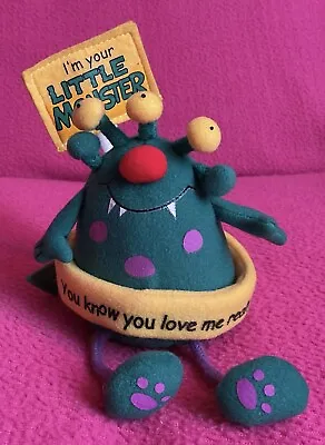 Vintage Xpressions “I’m Your Little Monster” Green Soft Plush Toy 4-6” • £19.99