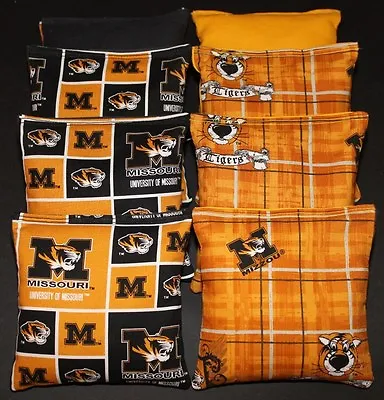 University Of MISSOURI MIZZOU CORNHOLE BEAN BAGS 8 ACA Regulation Game Bags NEW! • $27.38