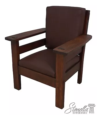 F63131EC: Vintage Stickley Style Mission Oak Arts & Crafts Chair • $1095