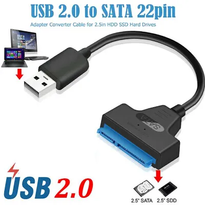 $4.03 • Buy USB 2.0 To SATA 22 Pin Laptop Hard Disk Drive SSD Adapter Converter Cable_CH