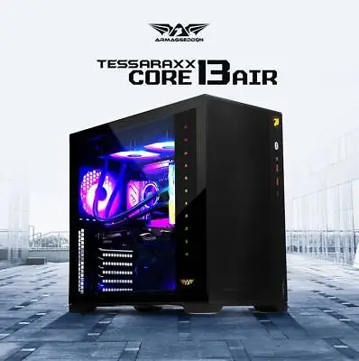 Gaming PC Case Armaggeddon Tessaraxx Core 13 Air Gaming Full Tower Window Panel • $199.95