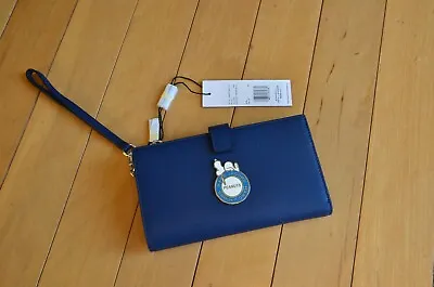 Marc Jacobs X Peanuts Azure Blue Pebbled Leather Snoopy Wristlet Wallet • $95