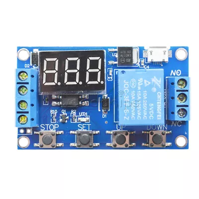 Digital LED Trigger Delay Cycle Timer Control Switch Relay Module Micro USB DC5V • $2.69