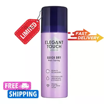 Elegant Touch Rapid Dry Nail Spray Polish Quick Dry Nail Varnish Washable 125m • £4.70