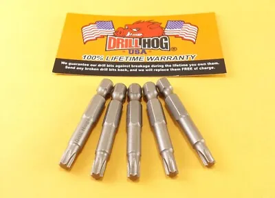 Drill Hog® T-10 Torx Bit T-10 Star Bit Insert T-10 X 2  Lifetime Warranty 5 Pcs • $9.49