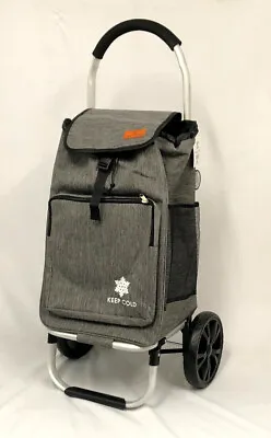 Foldable Aluminium Shopping Trolley With Bags Grocery Cart On Wheels 99cm NEW • $56.95