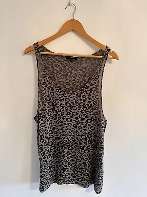 Rare Unconditional Leopard Mens Grey / Black Leopard Vest (XL) Made In UK • £24.99