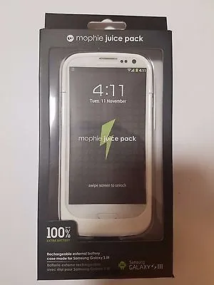 Mophie Juice Pack Charging Case For Samsung Galaxy S3 - White - NEW • $12.32
