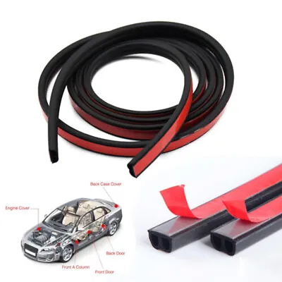 33FT B-Shape Rubber Car Door Seal Strip Hollow Edge Guard Weatherstrip US Parts • $19.49