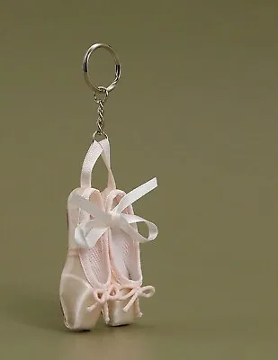 Sport Activity Hobby Miniature Pink Ballet Pointe Shoes Keychain Key Ring • $8