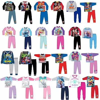 Girls Boys Kids Pyjamas Character Disney Childrens Pyjama PJs Age 1-12 Years • £6.95