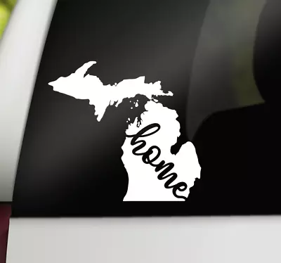 Michigan Home Decal Michigan Decal Home State Car Decal Laptop Window Decal • $4.05