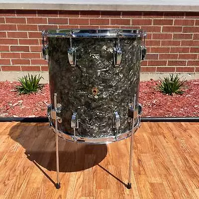 1948-1952 WFL 16x16 Floor Tom Single Black Diamond Pearl Ludwig • $610.98