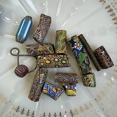 Antique Venetian Italian Millefiori Murrine Cane Glass Beads African Trade Lot 1 • $3.85