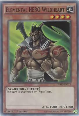 £0.99 • Buy Yugioh Elemental HERO Wildheart SDHS-EN011 Common 1st Edition