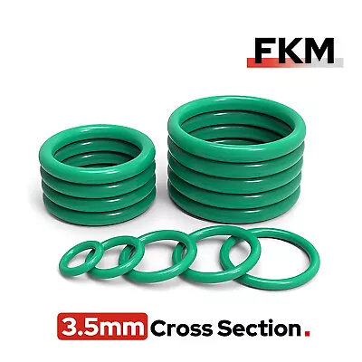 Metric FKM Rubber O-Rings 3.5mm Cross Section 3mm-93mm ID - Oil Resistant Seals • $1.89