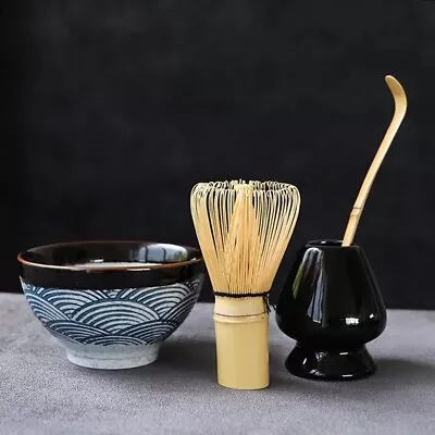 4pc Japanese Matcha Bowl Scoop 100 Whisk Tea Ceremony Set • $19.99