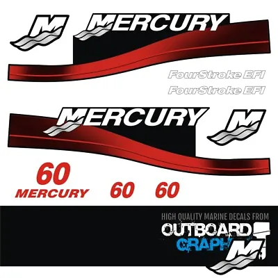 Mercury 60hp Four Stroke EFI Outboard Decals/sticker Kit • $49.88