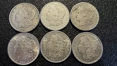 LOT Of 6 Morgan 90% Silver Dollar Coins USA! • $61