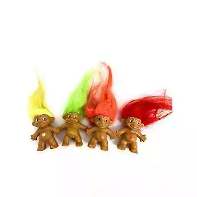 Vintage Lucky Troll Doll Lot Of 4 Small Troll Dolls Multicolor • $20