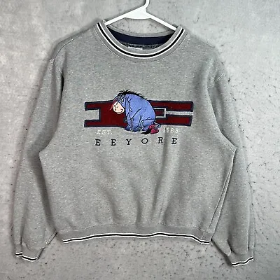 Vintage 90s Disney Eeyore Sweater Womens Small Gray Crewneck Sweatshirt Pullover • $24.99