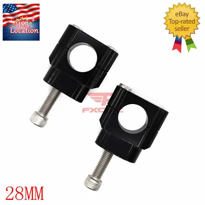 28mm 1-1/8  Handlebar Fat Bar Riser Mount Clamp Motorcycle Dirt Pit Quad ATV US • $18.99