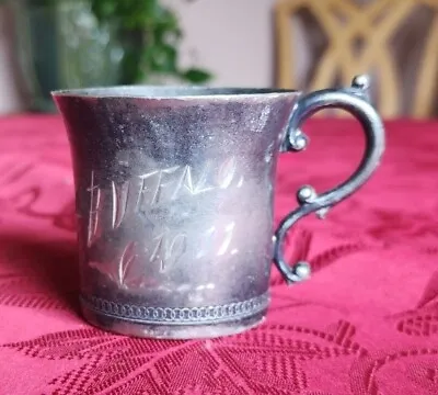 Antique Indiana Silver Co Quadruple Plate Cup Mug • $18