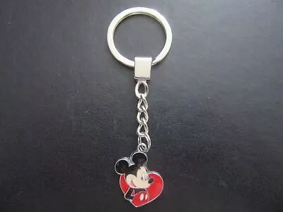 Mickey Mouse Heart Keyring Bag Charm Silver • £3.25