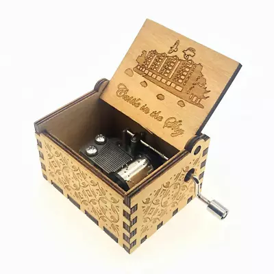 Castle In The Sky Music Box Hand Cranked Queen Wooden Kid Birthday Day Gifts US • $5.99