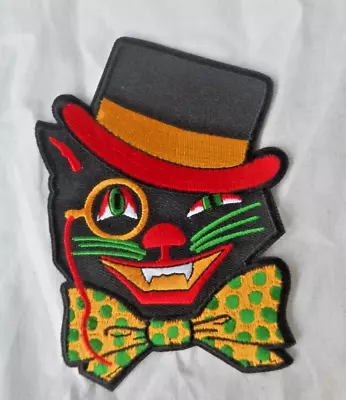 Halloween Black Cat Sew On /Iron On Embroidered Patch  Vintage Classic Looking • $6