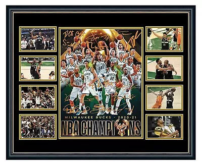 Milwaukee Bucks Giannis 2021 Nba Champions Signed Photo Framed Memorabilia • $129.99