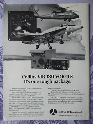 10/82 Pub Rockwell Collins Avionics Vir-130 Vor/ils F-18 Navigation Receiver Ad • $10.63