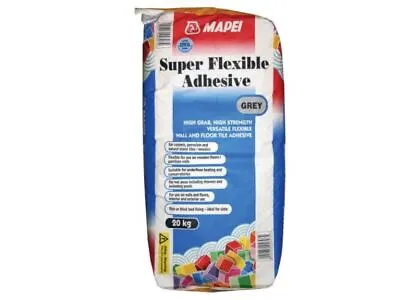 Mapei Super Flexible Adhesive Grey 20kg - Pallet Delivery • £68.61