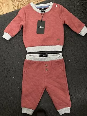 7 For All Mankind Baby Boy 2 Piece Fleece Set Size 0-3 Months New With Tags • $2.50
