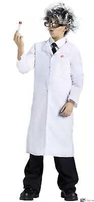 Kid Mad Scientist Costume Long Sleeve Lab Coat White One Size Up To 14 • $16.29