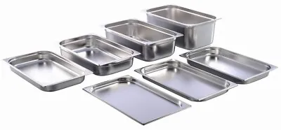 Multiple Depths Gastronorm Pan 1/1 Full Size Bain Marie Pot Stainless Steel • £11.95