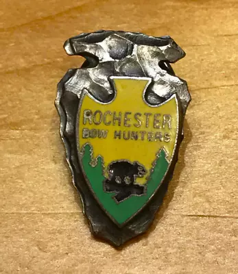 Vintage Rochester Bow Hunters Archery Enamel Lapel Pin Made In Rochester Ny • $25