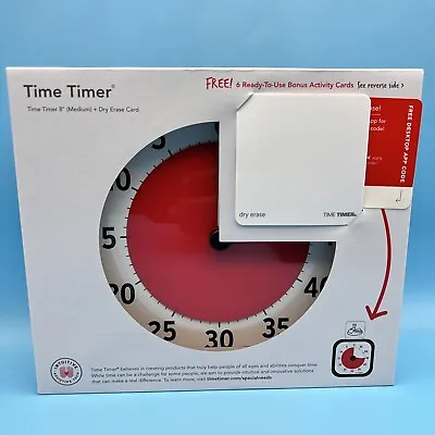 TIME TIMER 8 Visual Timer - 60 Min Kids Desk Countdown Clock With Dry Erase Card • $27.98