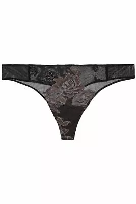 La Perla Privilege Collection XS Lace Thong Black Brown • $66.49