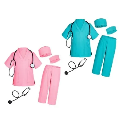 Kids Hospital Doctor Fancy Dress Costume Halloween Nurse Dressing Up Outfit Set • £13.87