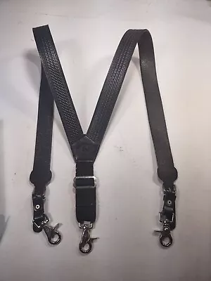Nocona Leather Men's Braces Suspenders Silver Metal Clips Connectors • $39