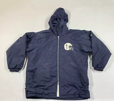 Champion Jacket Mens Medium Blue Football Sideline Zip Cape Hooded Lined Aptos • $29.94