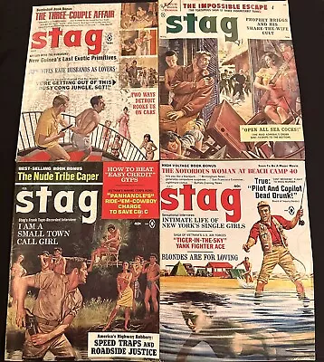 4 Vintage Stag Magazines - 1960s Artwork By Earl Norem Mort Kunstler Gil Cohen • $79.99