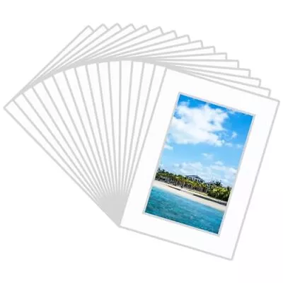 16 Pcs 5x7 Picture Frame Mats White Picture Matting Photo Mat For 4x6 Picture... • $12.13