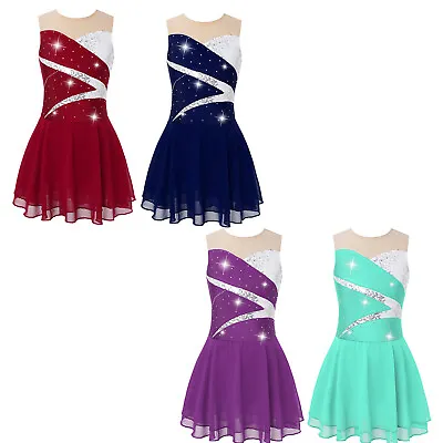 Roller Ice Skating Leotards Dress Girls Figure Skating Dress Competition Costume • £5.51