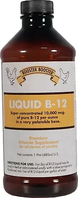 Liquid B-12 Rooster Booster Premium Supplement + Vitamin  K For All Poultry • $22.36