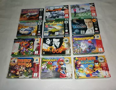 $900 • Buy 12x Nintendo 64 Boxed Games Lot PAL Rare AUS Mario Kart Banjo Diddy Donkey 007
