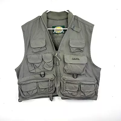 Cabelas Fly Fishing Vest Outdoor Tactical Utility Full Zip Men’s Size Medium • $24