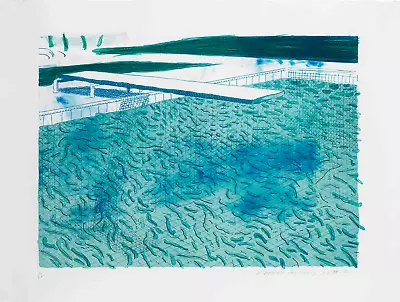 David Hockney Litho Of Water Made Of Lines With Two Light Signed Ed Of 35 Pool • £235000